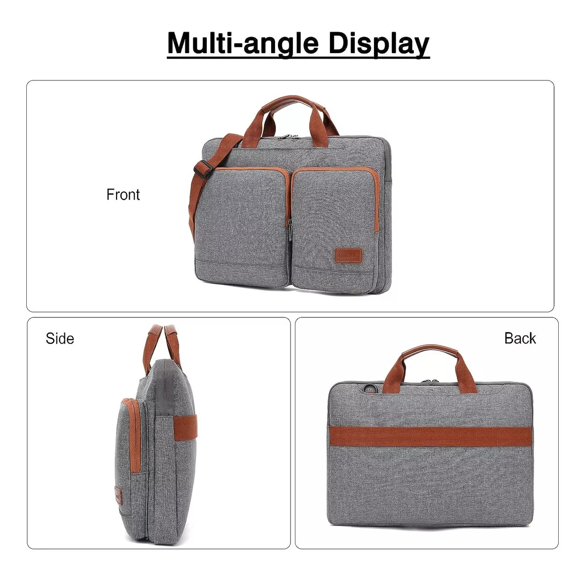 Maletín Impermeable Para Laptop De 15.6 Pulgadas Portátil Gris