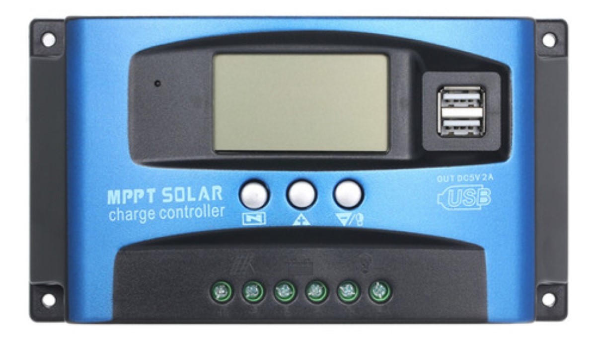 Controlador De Carga Solar Mppt 40a 12v/24v Automático azul