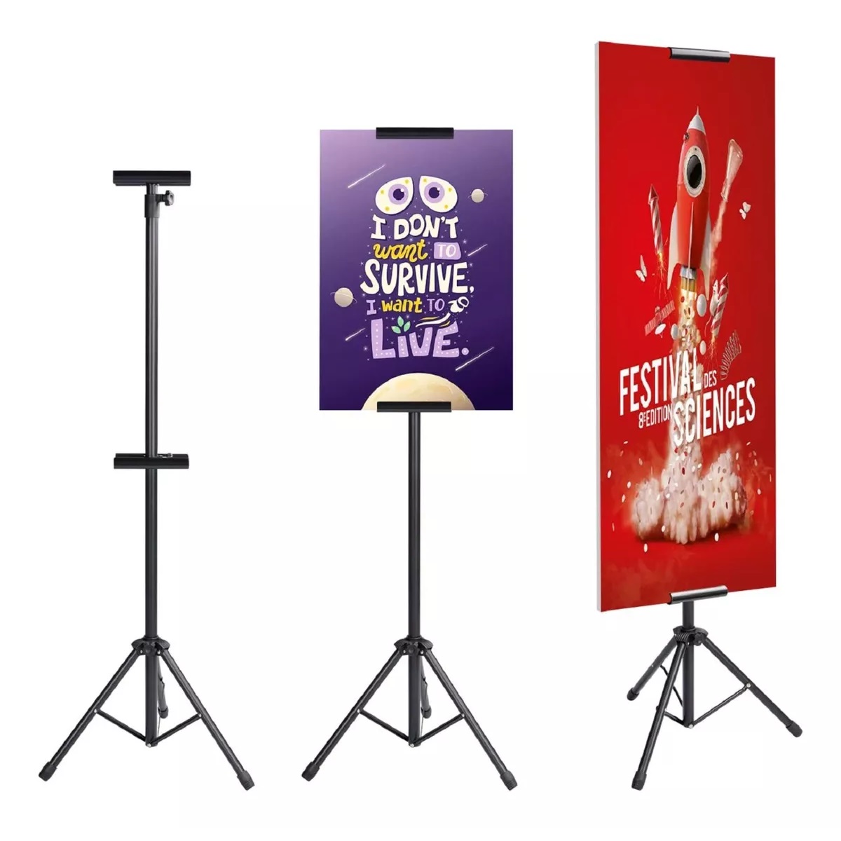 Trípode Banner Porta Foto Publicidad Doble Vista Ajustable