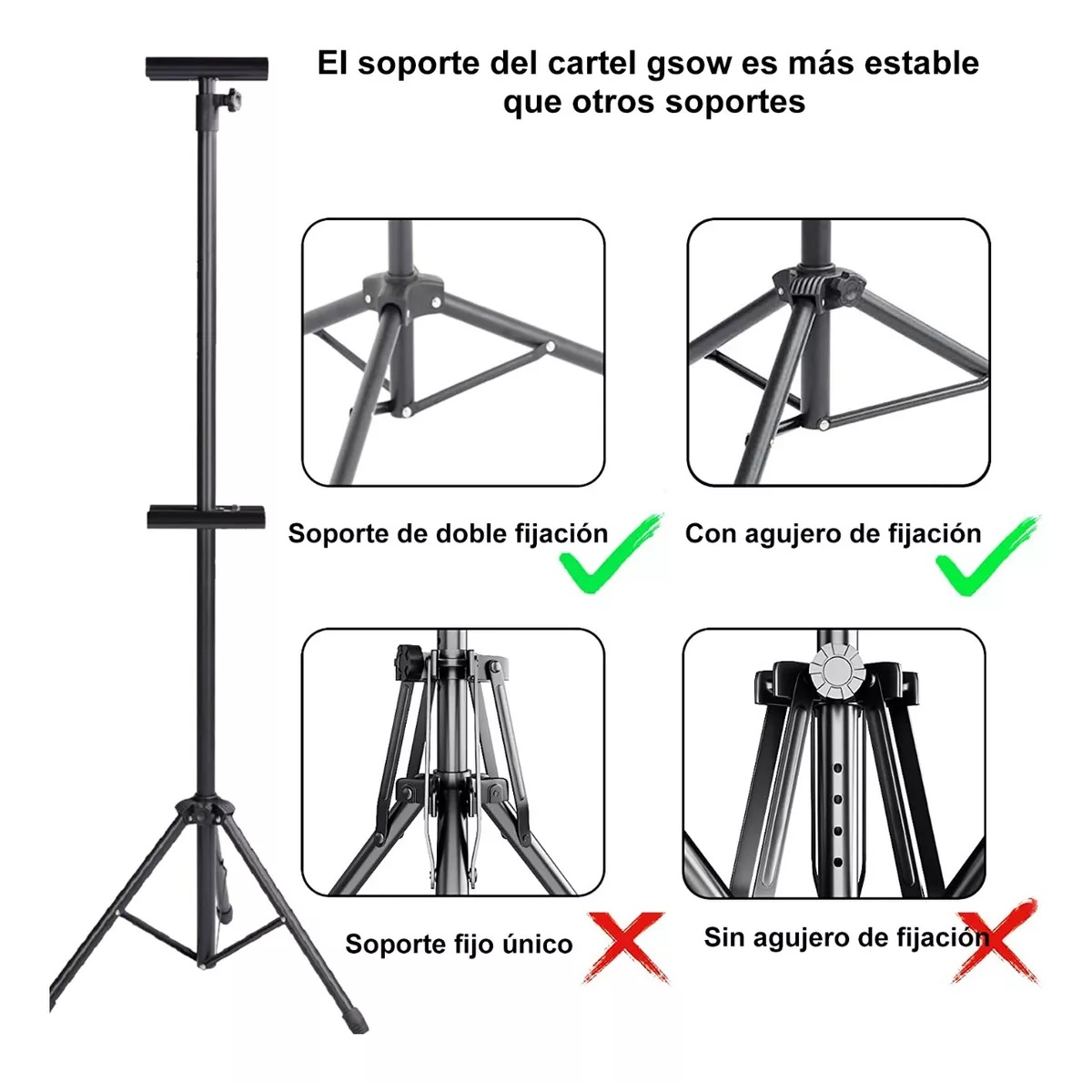 Trípode Banner Porta Foto Publicidad Doble Vista Ajustable