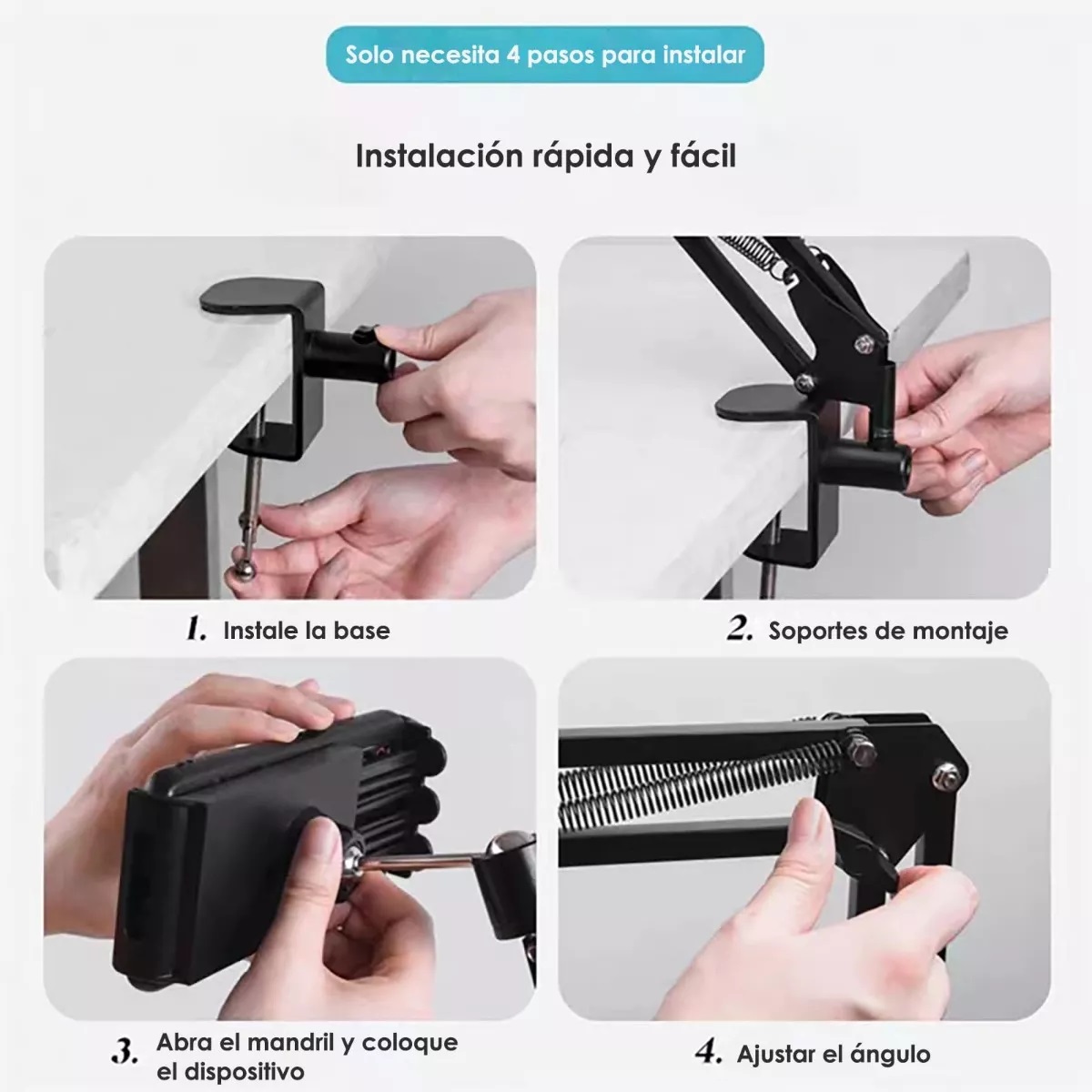 Soporte Celular Tablet Brazo Flexible Ajustable Con Clip