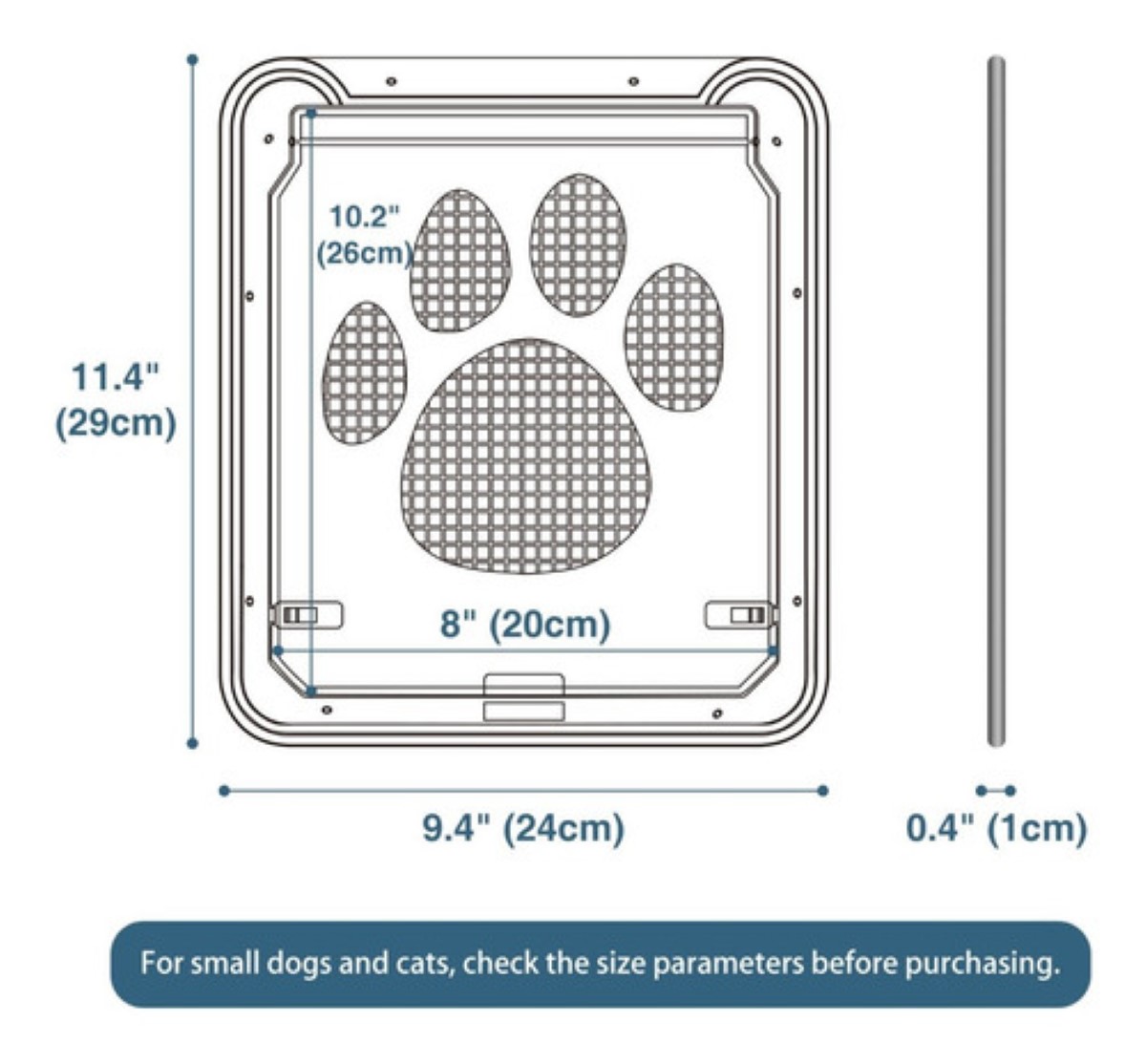 Malla Puerta Para Mascota Gato Perros Pequeño 8x10 Pulgadas gris