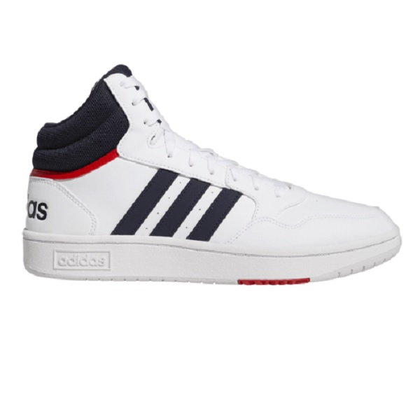 Tenis Adidas Hoops 3.0 Mid Blanco/negro Basketball Hombre.
