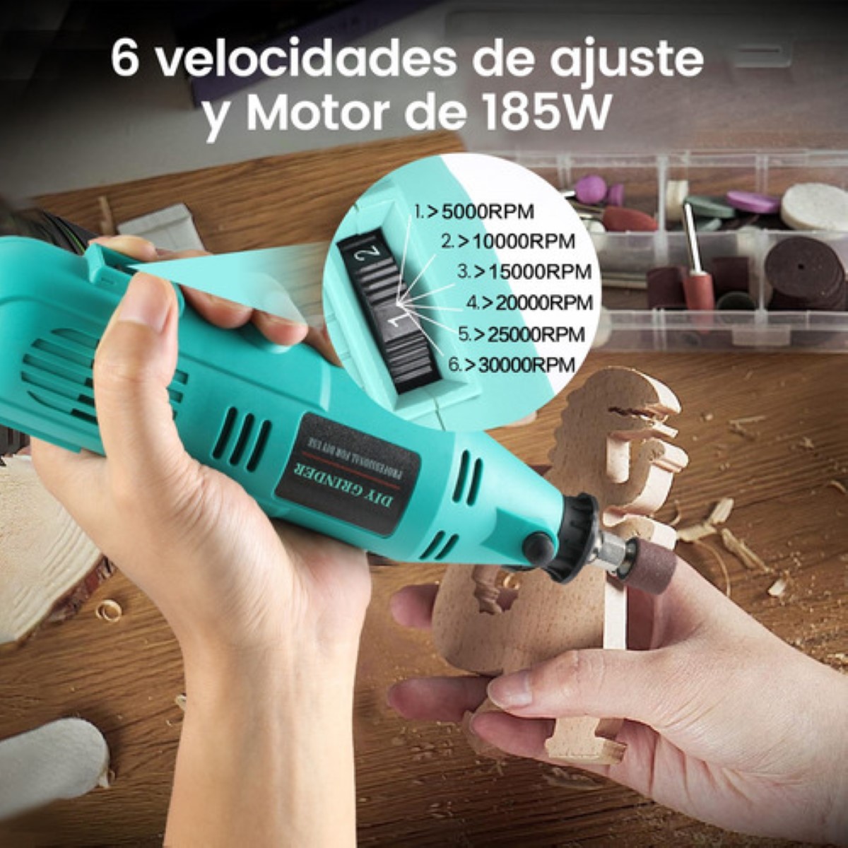 Taky - Ini Fresatrice Cordless Con Cassetta E 118 Accessori - 5
