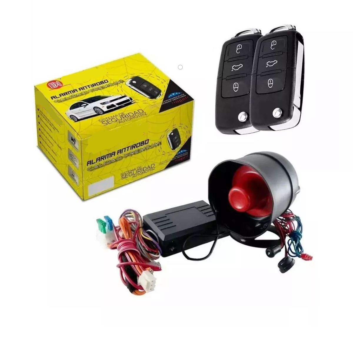 Alarma Automotriz Universal Con 2 Llaves Mando A Distancia