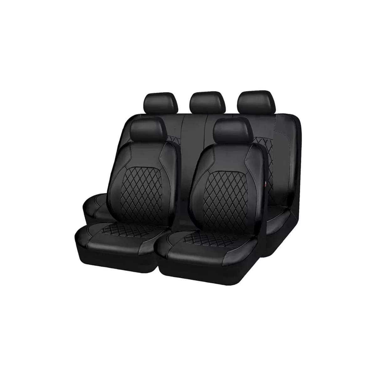 Fundas De Cuero Para Asientos De Auto, 9 Piezas Negro