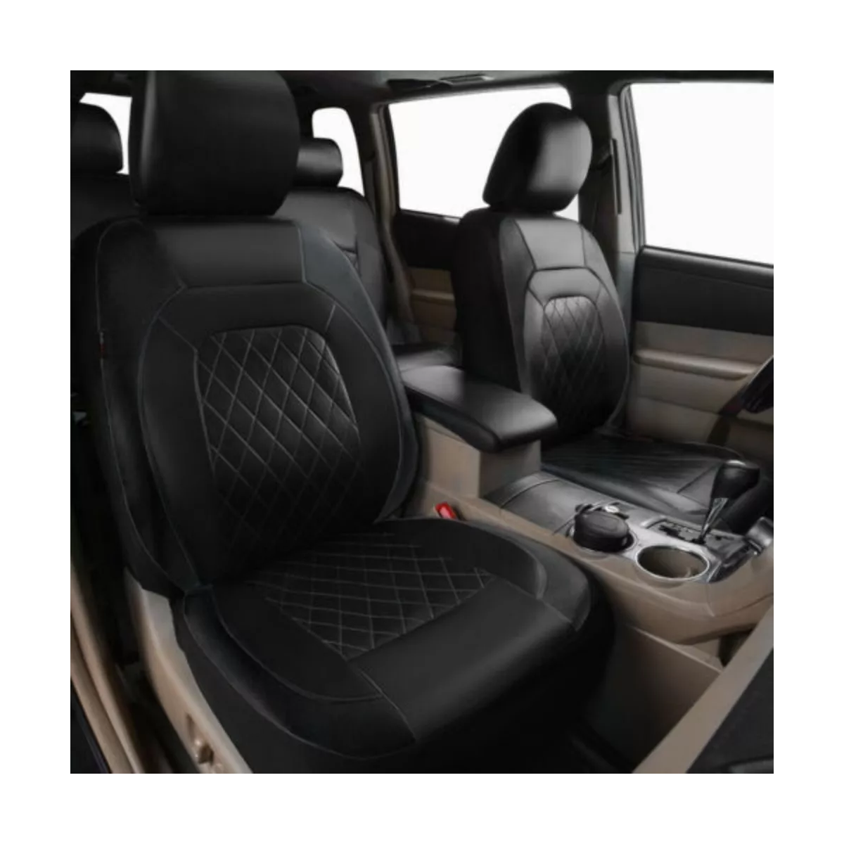 Fundas De Cuero Para Asientos De Auto, 9 Piezas Negro