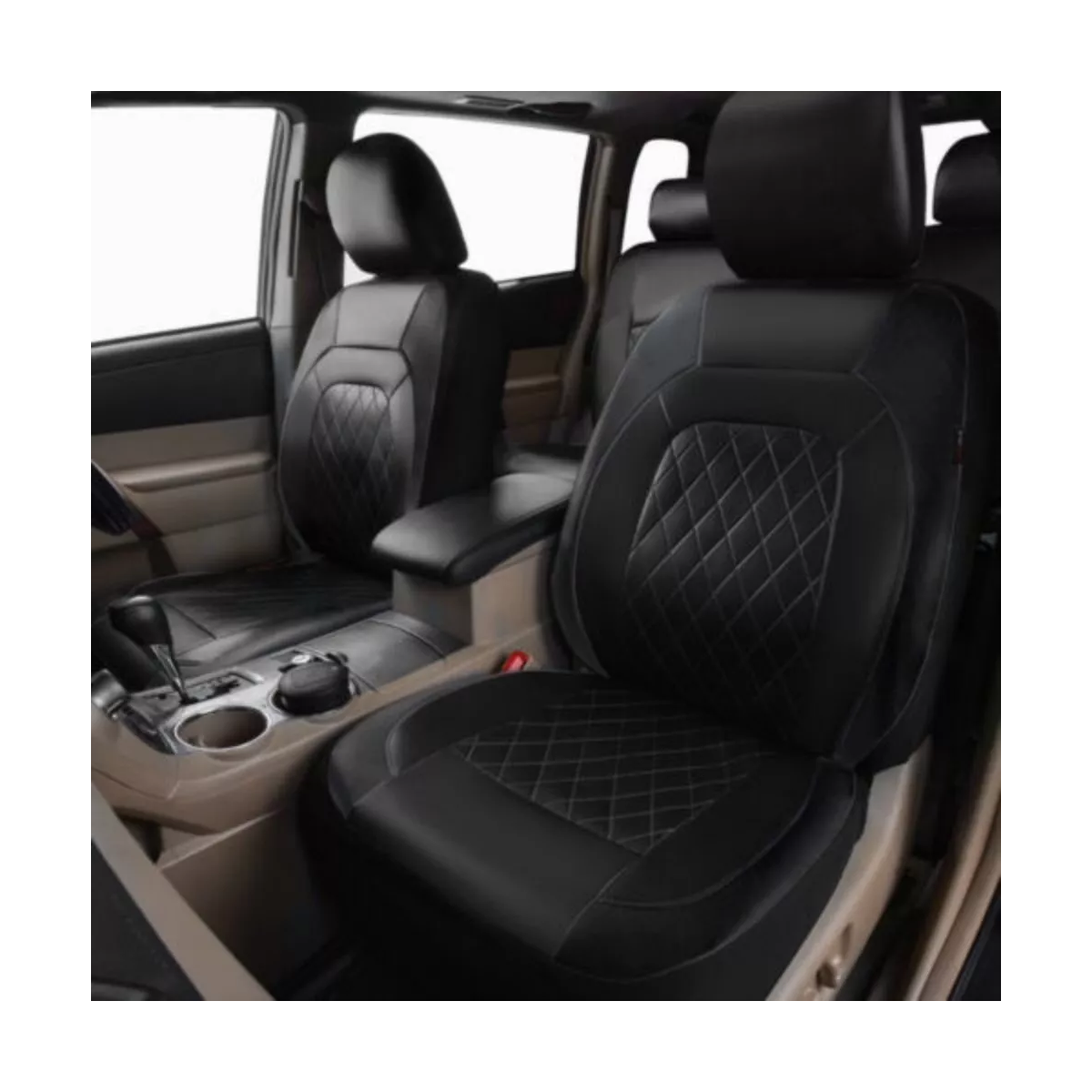 Fundas De Cuero Para Asientos De Auto, 9 Piezas Negro