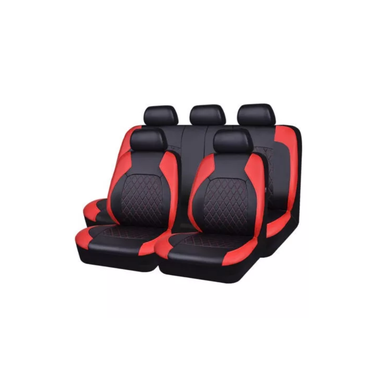Fundas De Cuero Para Asientos De Auto, 9 Piezas Rojo