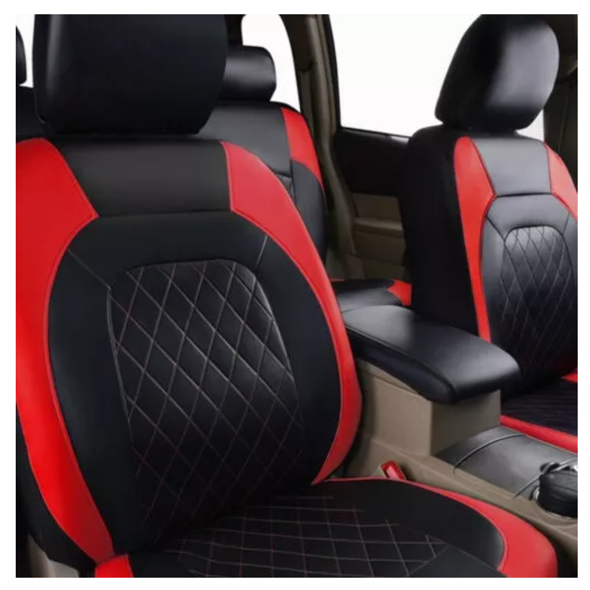 Fundas De Cuero Para Asientos De Auto, 9 Piezas Rojo