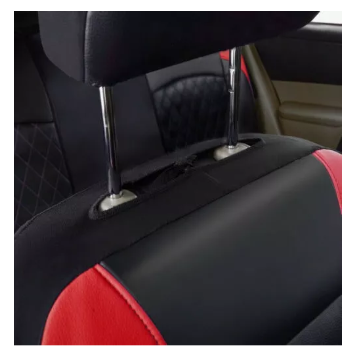 Fundas De Cuero Para Asientos De Auto, 9 Piezas Rojo