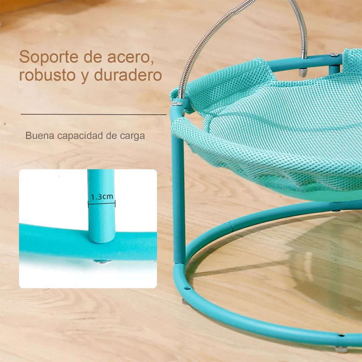 Hamaca Redonda Para Gatos Desmontable Turquesa
