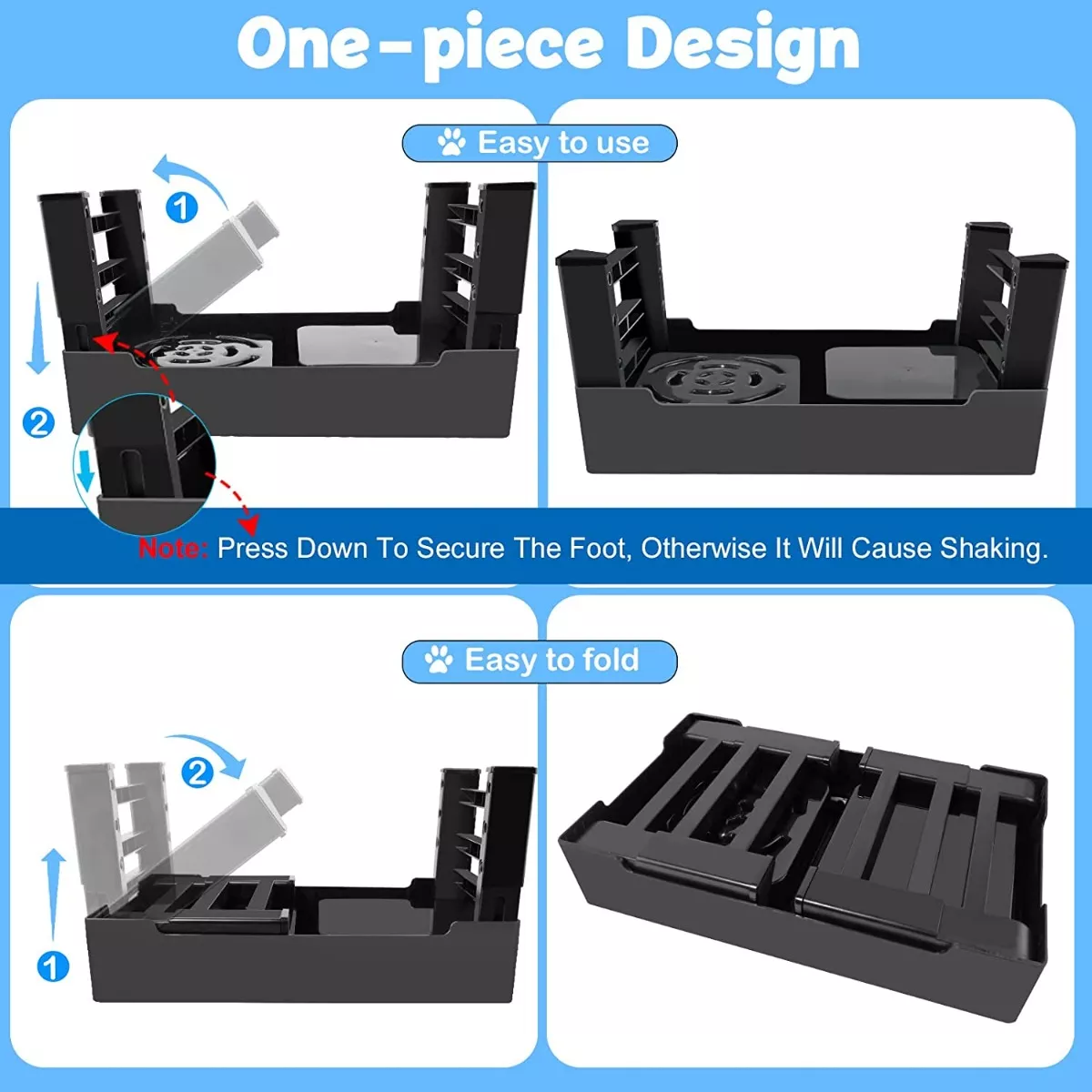 Comedero Elevado Para Perro Perros Mascota,altura Ajustable Negro