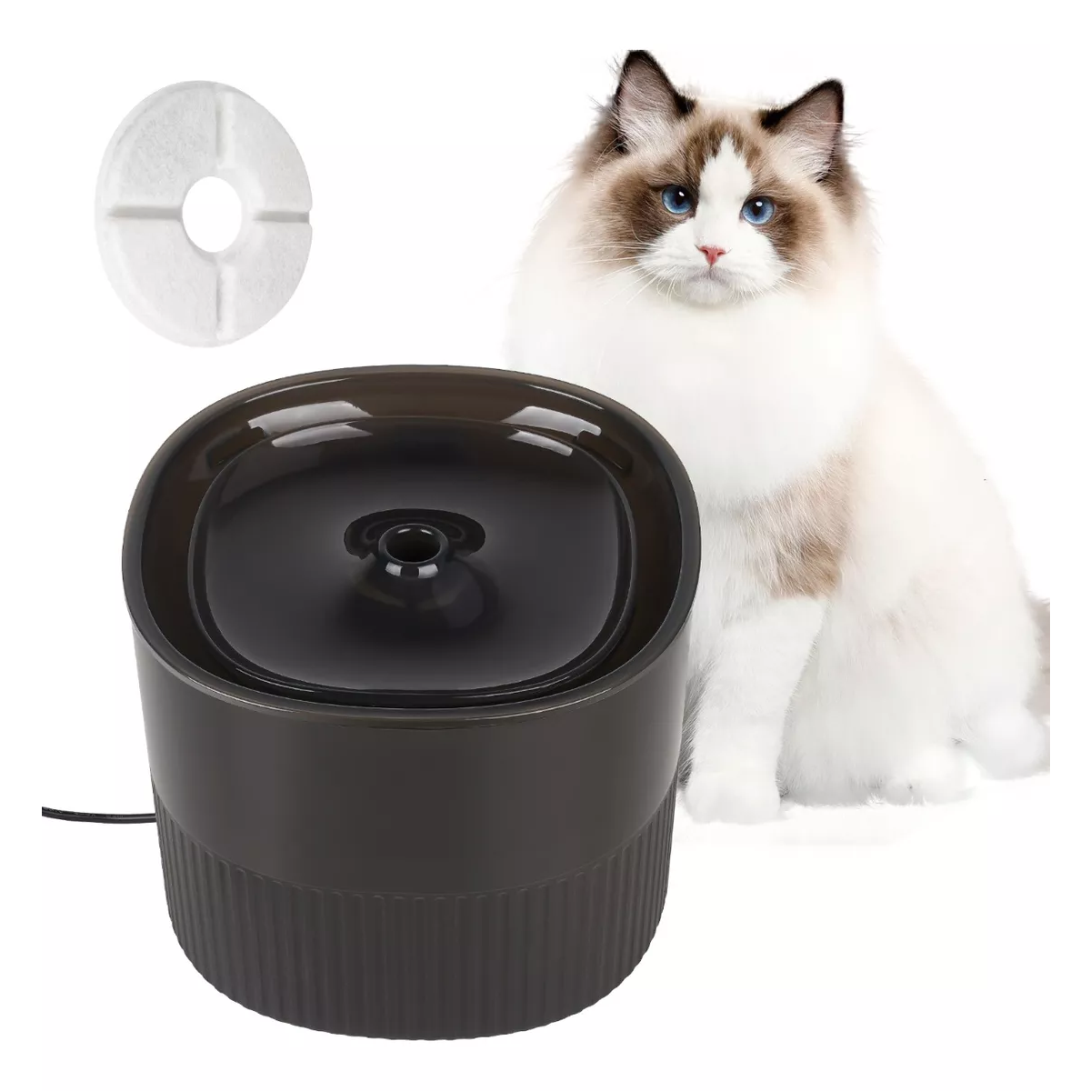 Bebedero De Agua Automatico Fuente Para Gatos Perro Mascotas Negro