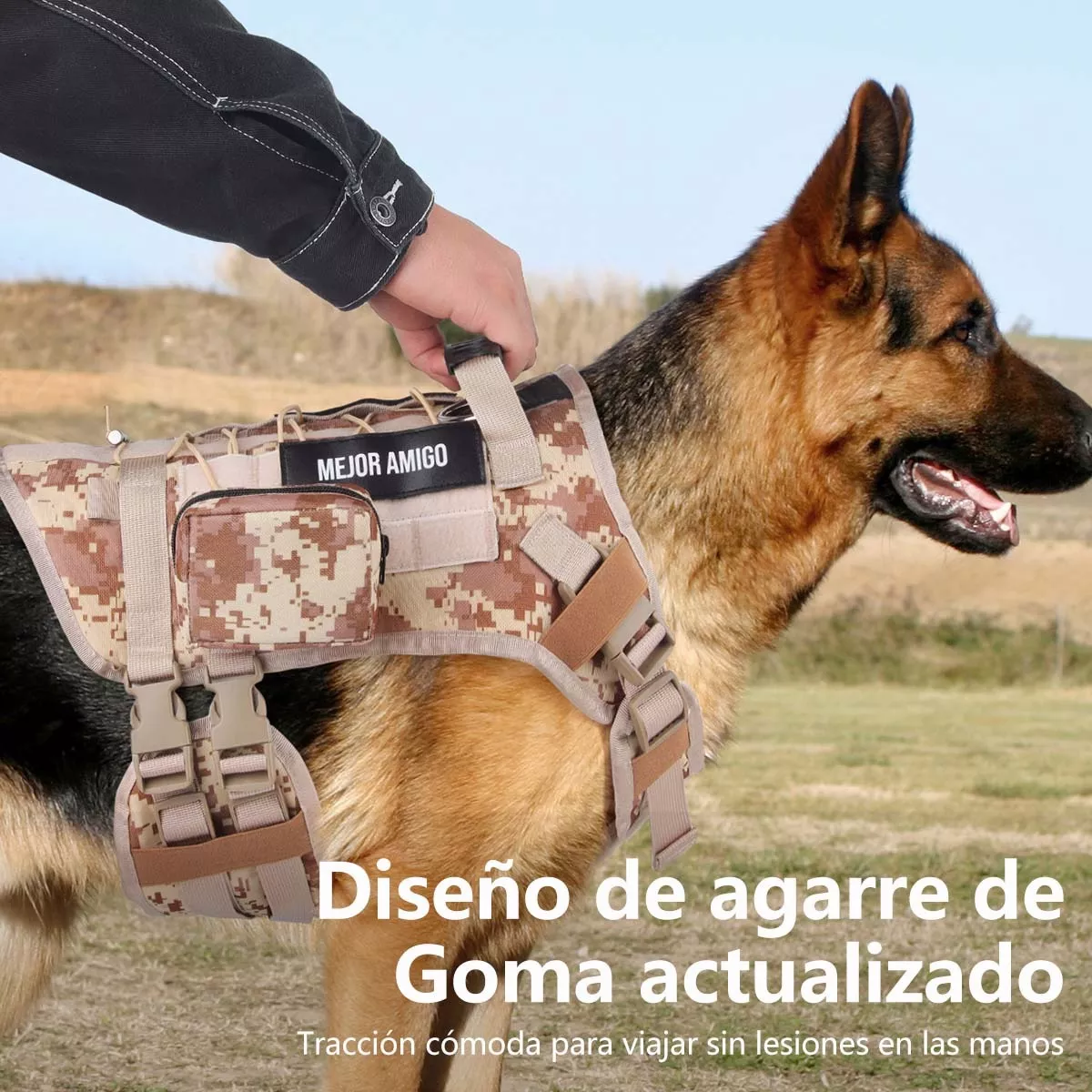Pechera Arnés De Seguridad Para Perro Camuflaje Caki G