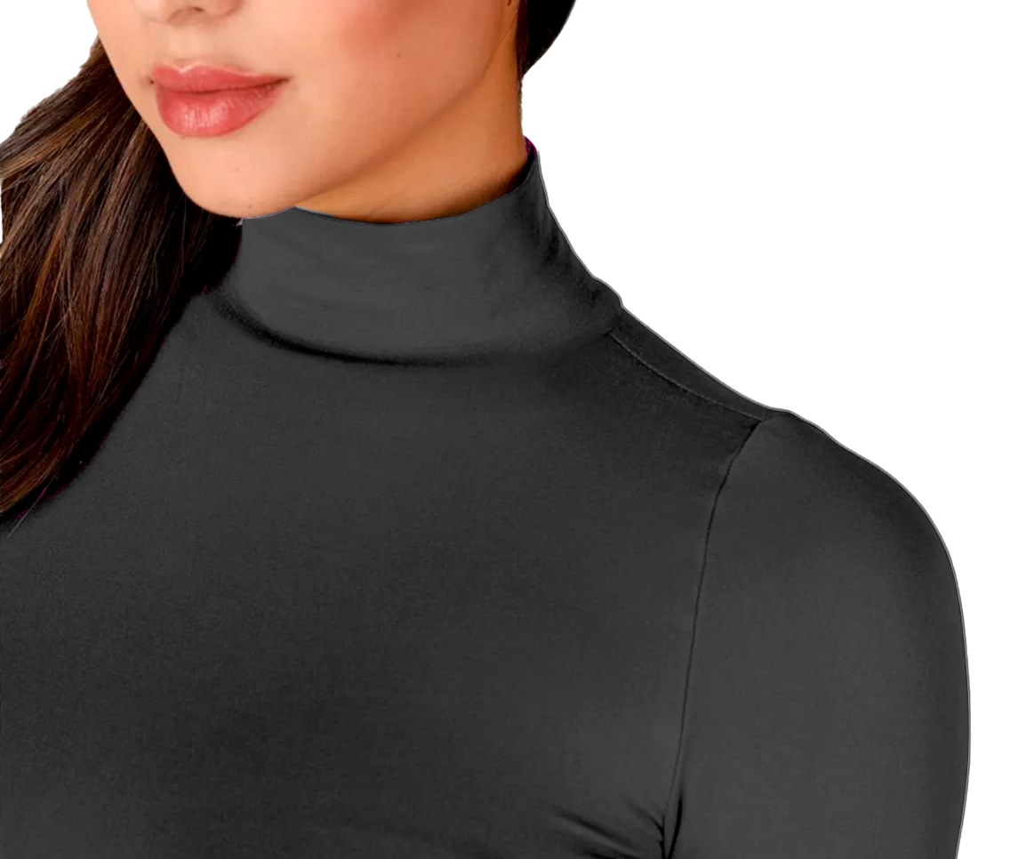 Blusa Termica Gris Manga Larga Unitalla, Afelpada, Cuello Tortuga, Playera, Casual, Basica, Camiseta, Uso Diario