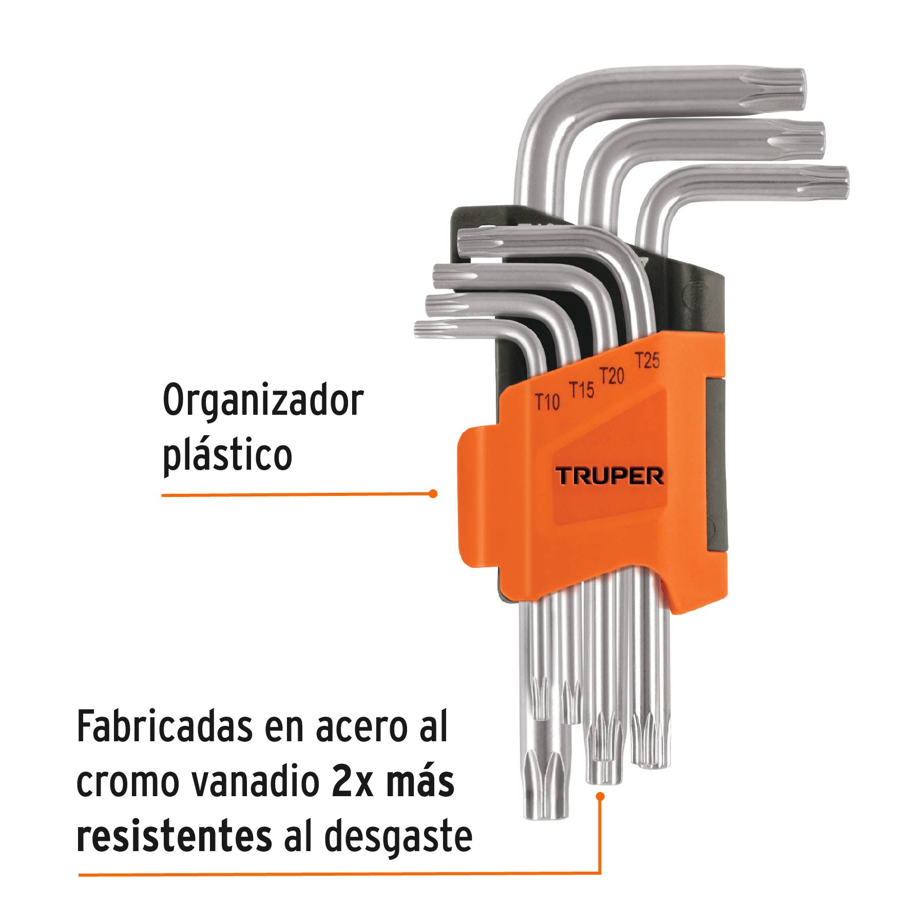 JUEGO DE 7 LLAVES TORX CON ORGANIZADOR, TRUPER 15552