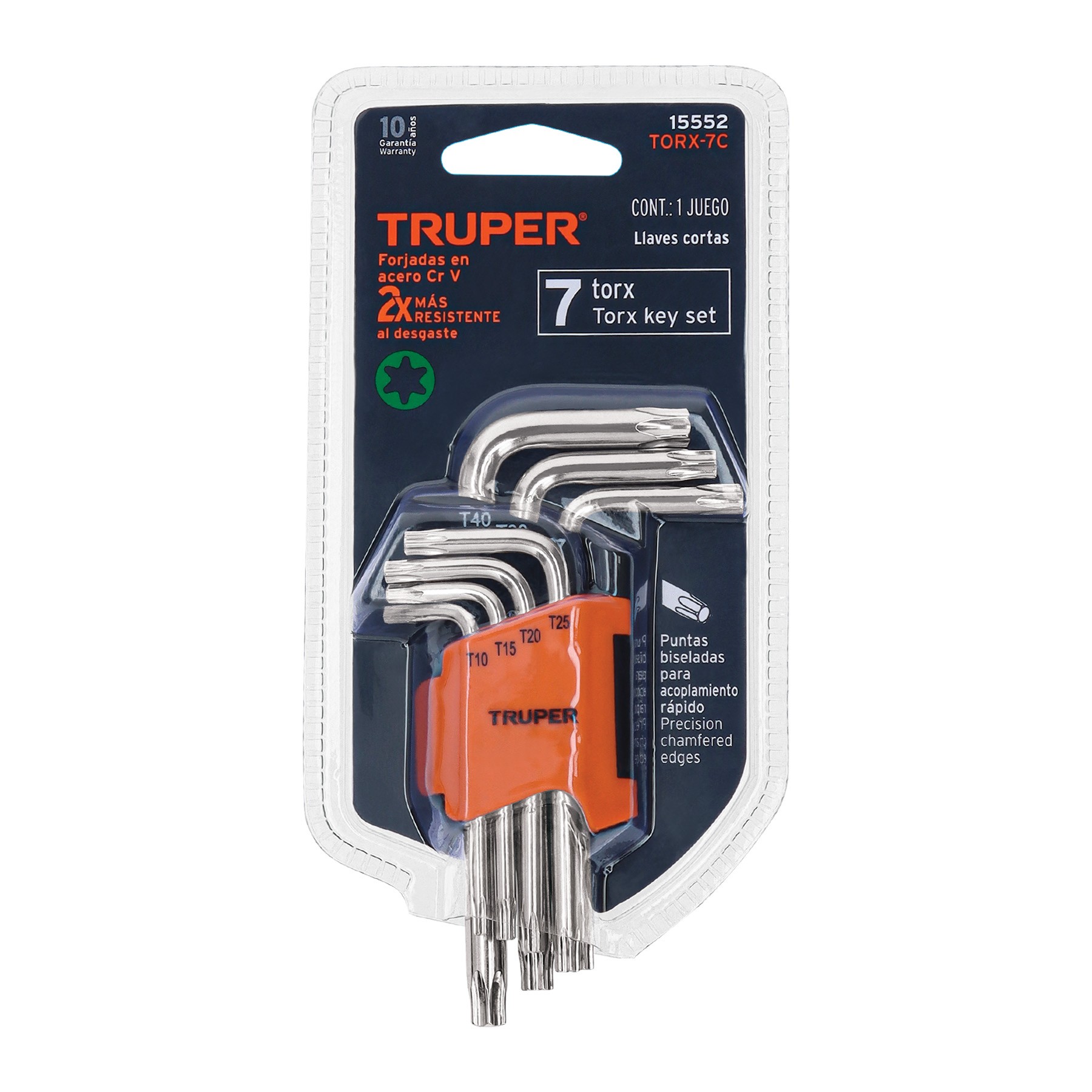 JUEGO DE 7 LLAVES TORX CON ORGANIZADOR, TRUPER 15552