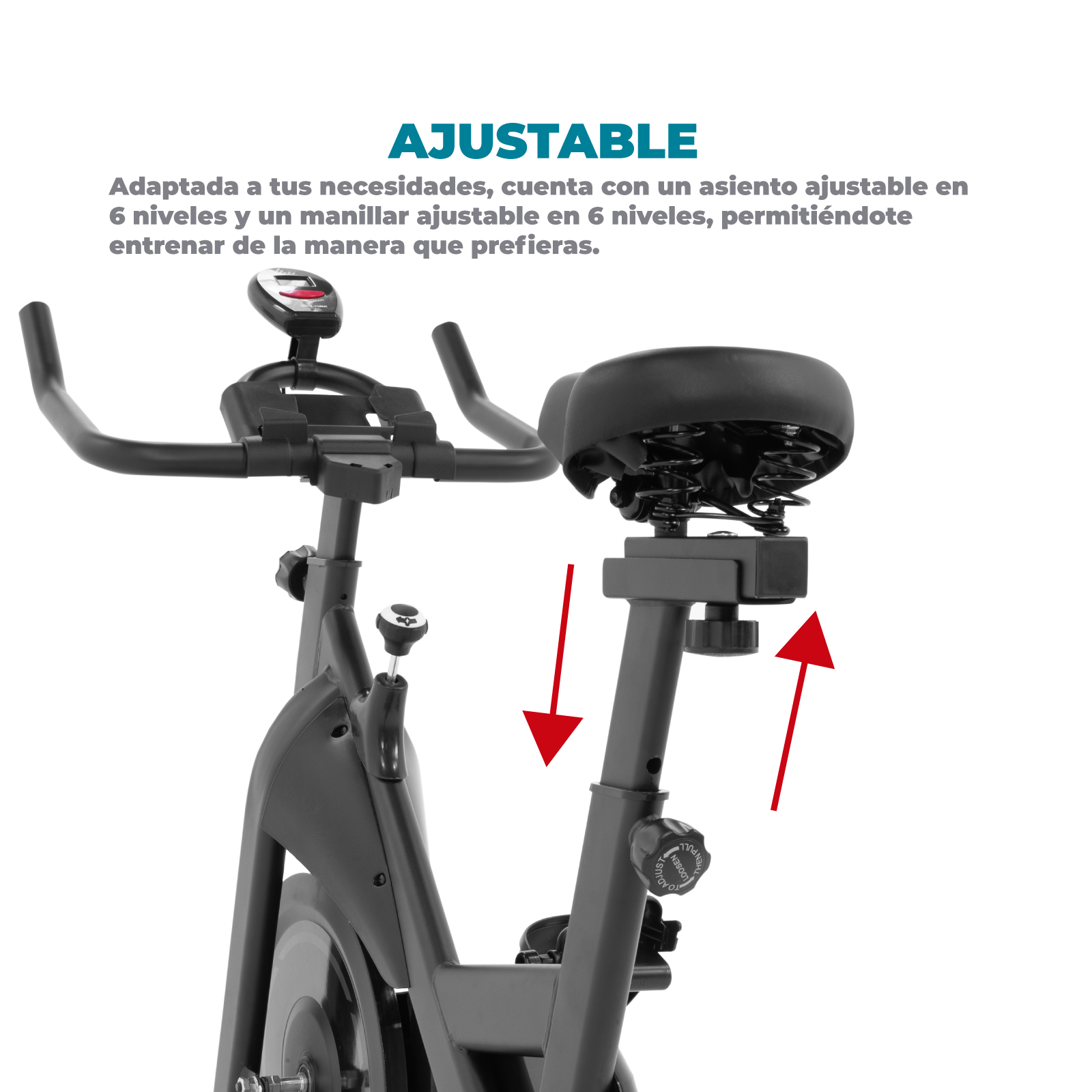 Altera Bicicleta estacionaria fija | Disco de inercia | Monitor multifuncional | Ajustable | Solida | Elegante