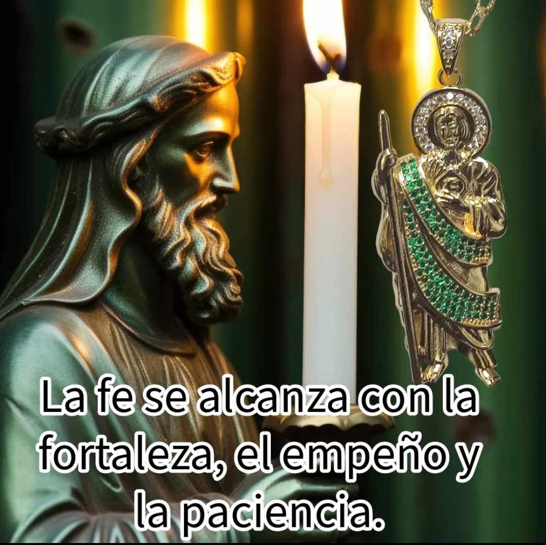 Collar de San Judas Tadeo XL. oro laminado de 18 kilates, 