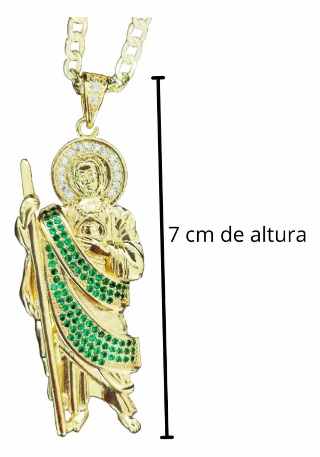 Collar de San Judas Tadeo XL. oro laminado de 18 kilates, 
