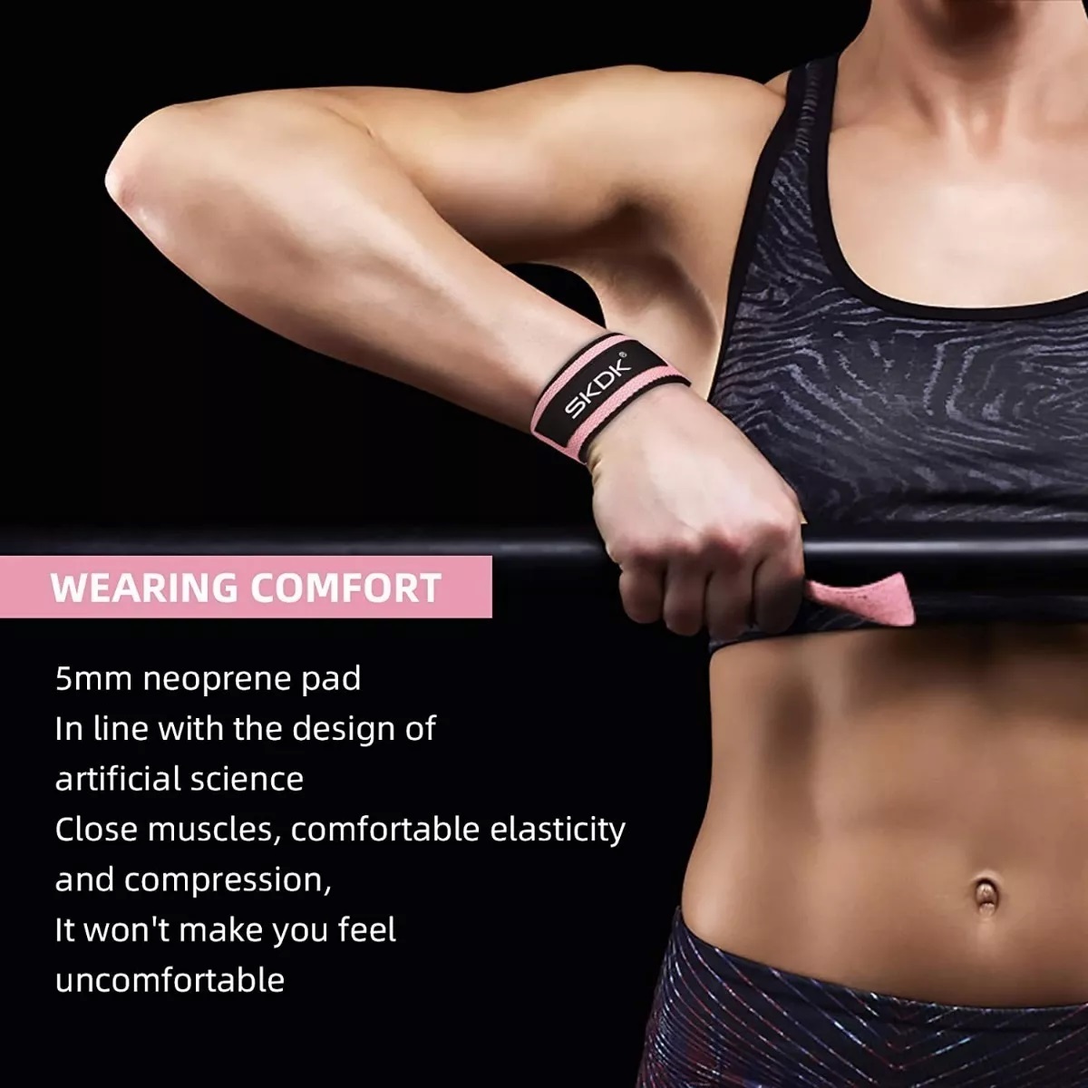 Straps Muñequera Gym Crossfit Pesas Lifting Fitness Cinta Rosa