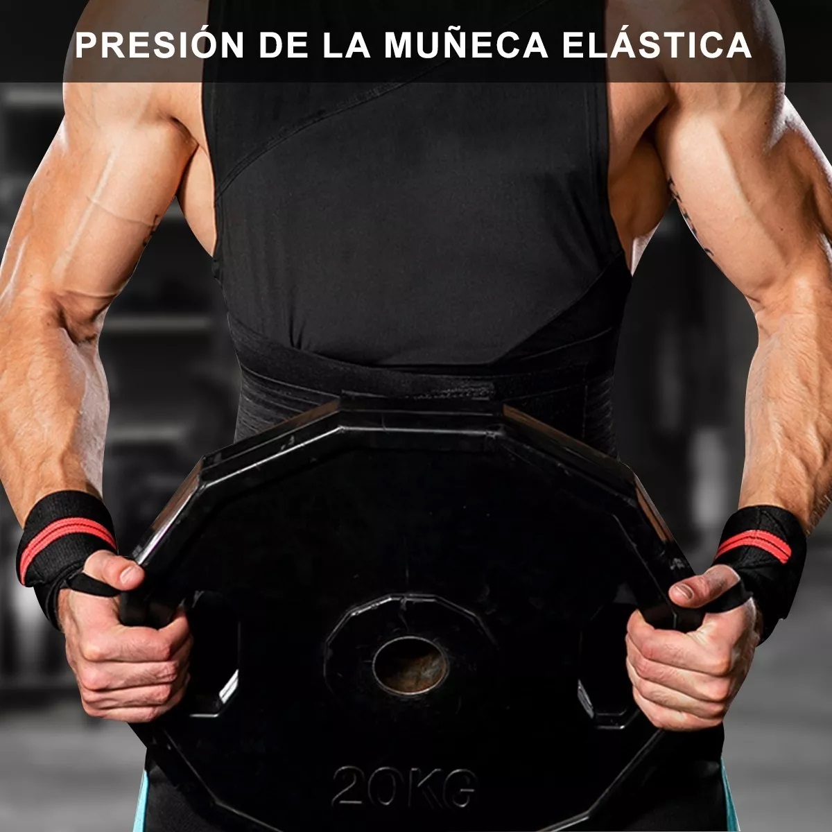 Par Muñequeras Premium Crossfit Gym Pesas Gimnasio 2kits Blanco/Negro