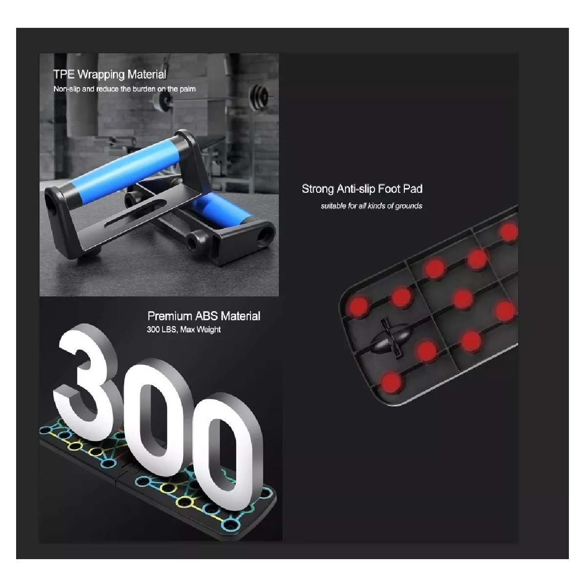 Tablero Lagartijas Pecho Hombro Espalda Ejercicio Muscular Manija Azul