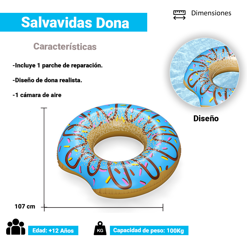 Salvavidas Flotador Inflable De Dona 107 Cm Bestway