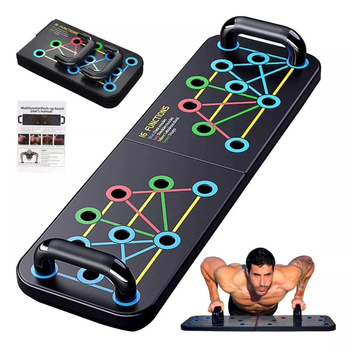 Tablero Lagartijas Pecho Hombro Espalda Ejercicio Muscular Negro