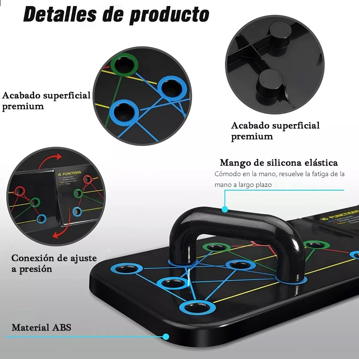 Tablero Lagartijas Pecho Hombro Espalda Ejercicio Muscular Negro