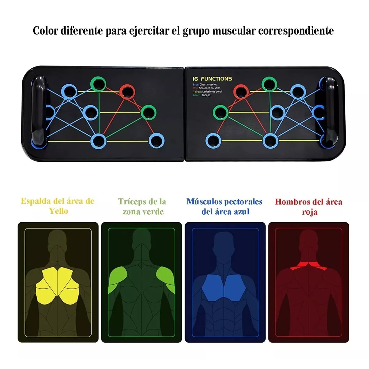 Tablero Lagartijas Pecho Hombro Espalda Ejercicio Muscular Negro