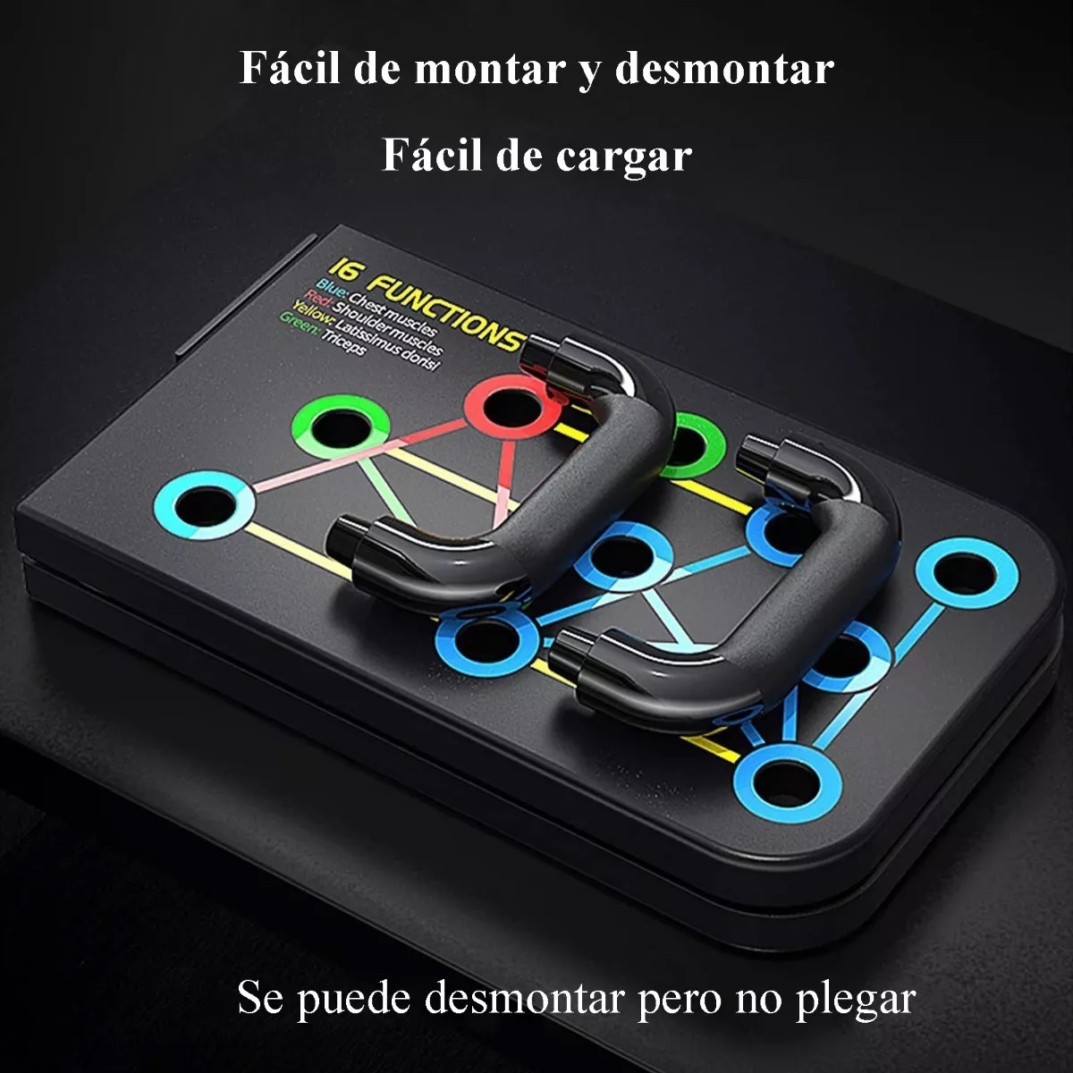 Tablero Lagartijas Pecho Hombro Espalda Ejercicio Muscular Negro