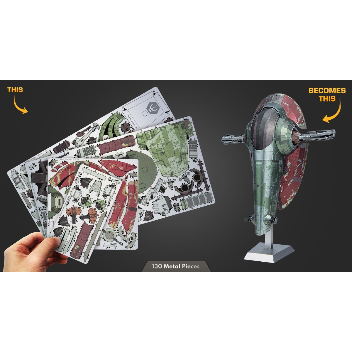 Modelo de Metal 3d Caza Estelar de Boba Fett.