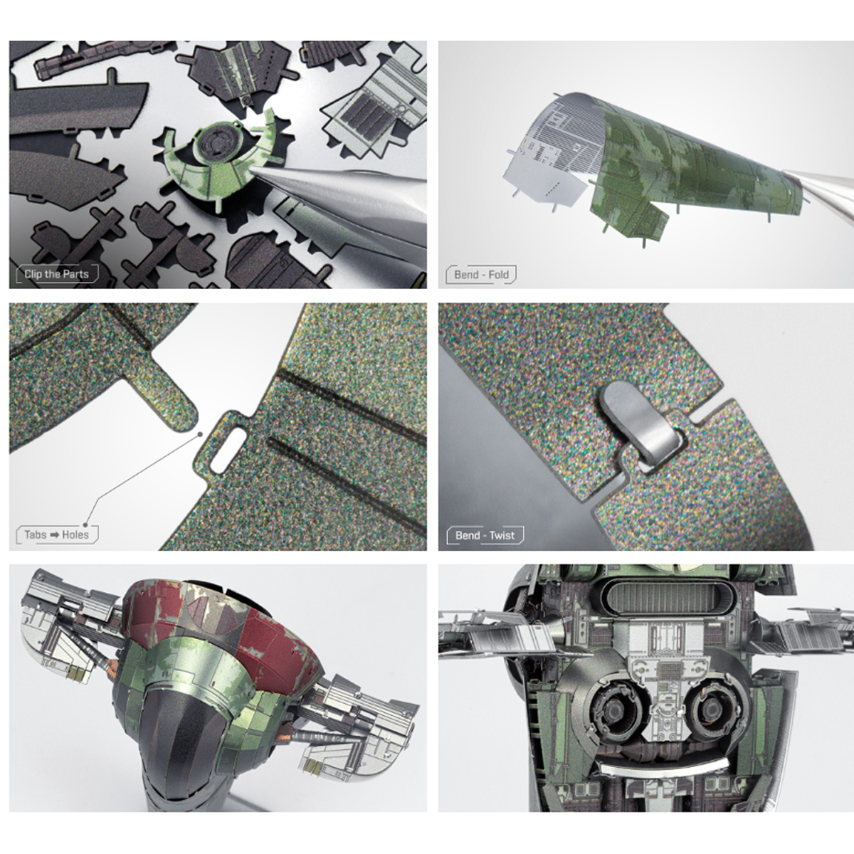 Modelo de Metal 3d Caza Estelar de Boba Fett.