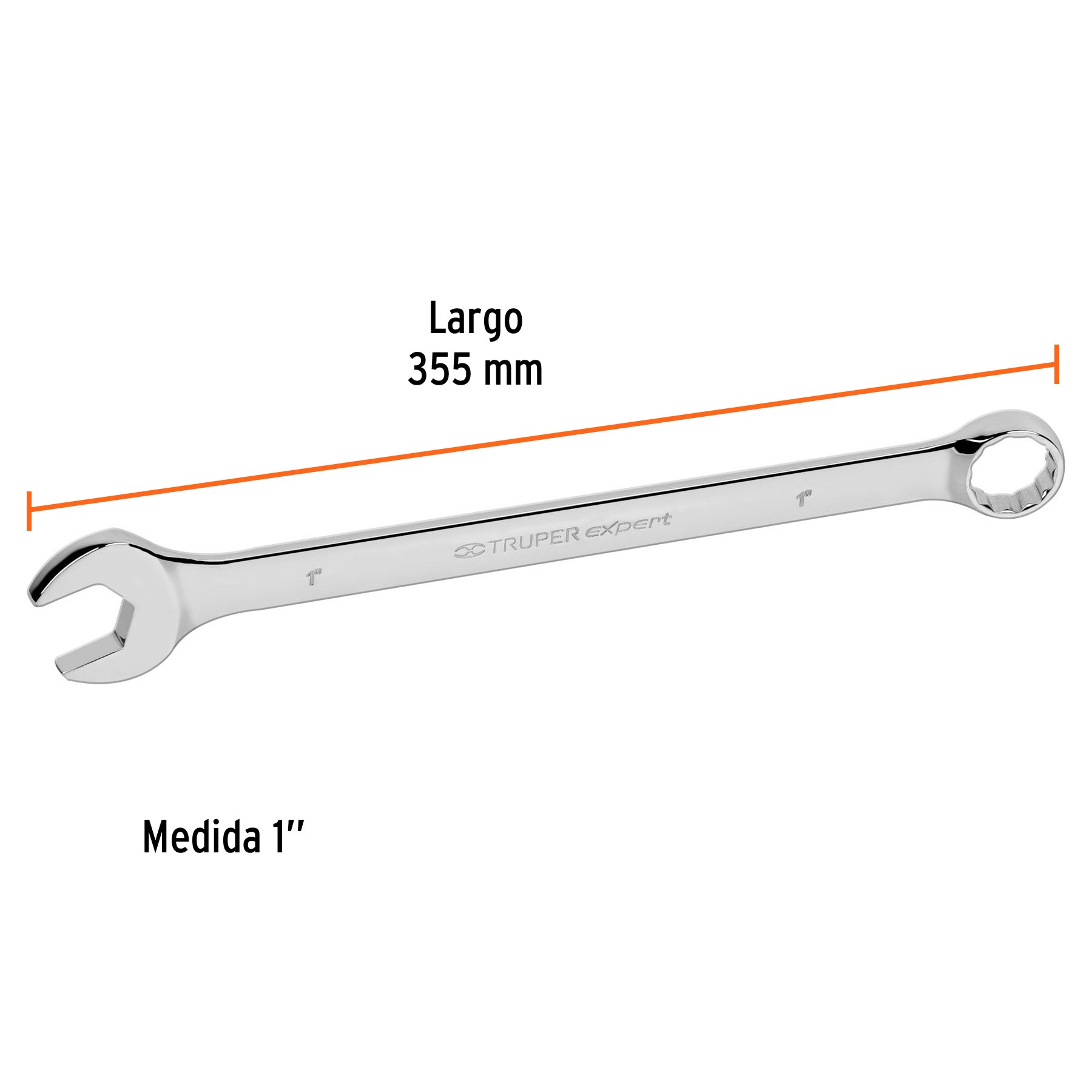 LLAVE COMBINADA EXTRALARGA 1" X 355 MM DE LARGO, TRUPER EXPERT 15602