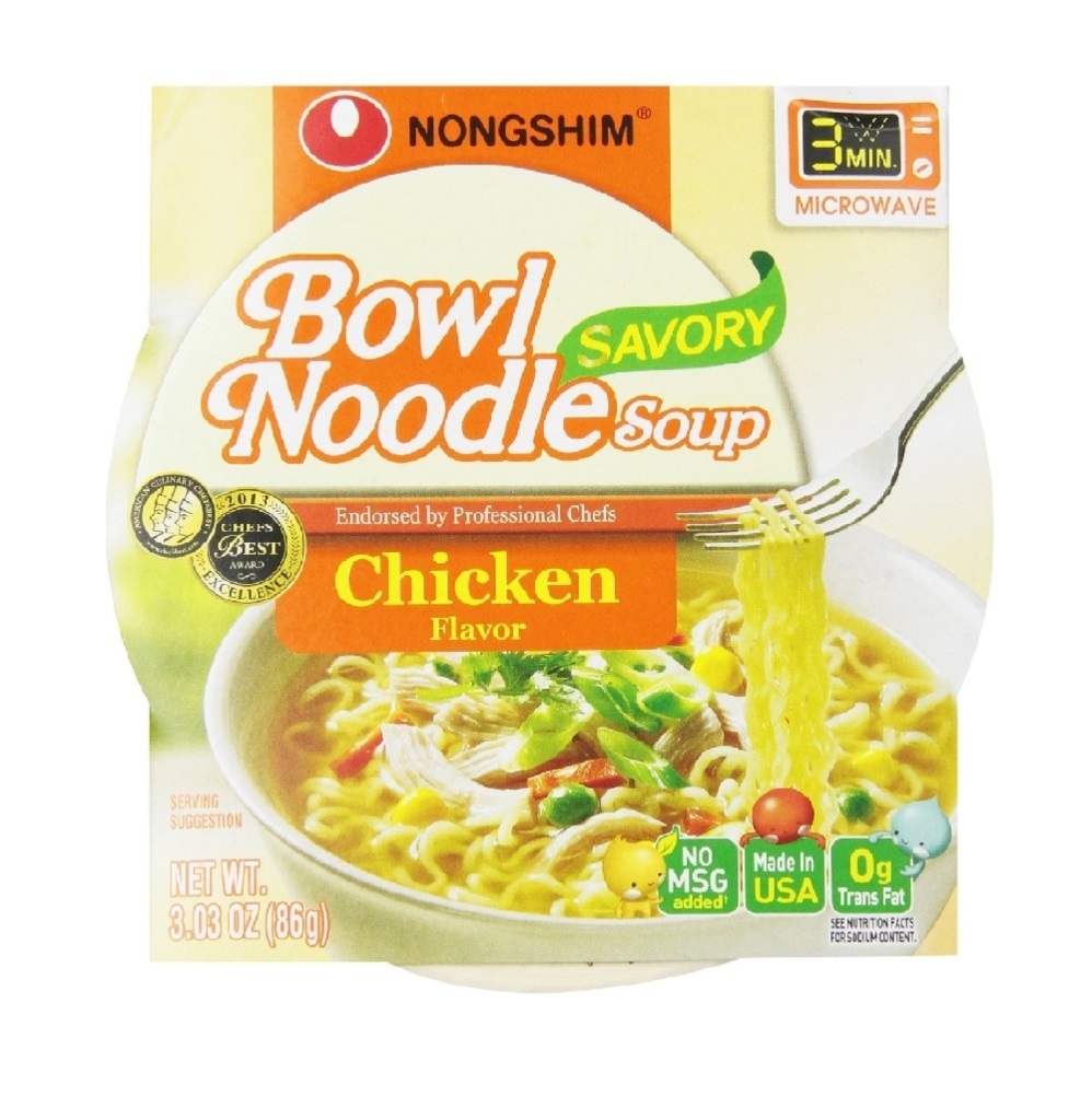 Nongshim Bowl Fideos Sopa De Pollo Instantáneo 3 Pack 86gr