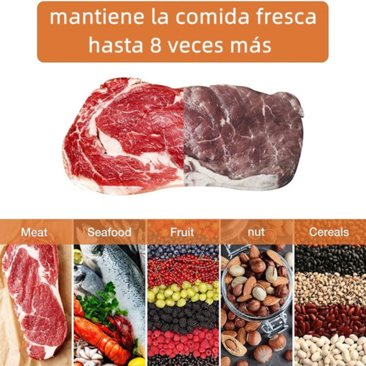 Kit 6 Rollos Bolsas Alimentos Sellado Al Vacío 4 Tipos transparente