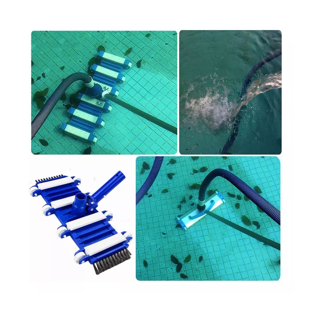 Aspiradora Cepillo Para Alberca Barredora 14 Inch Y 2 Toalla azul blanco