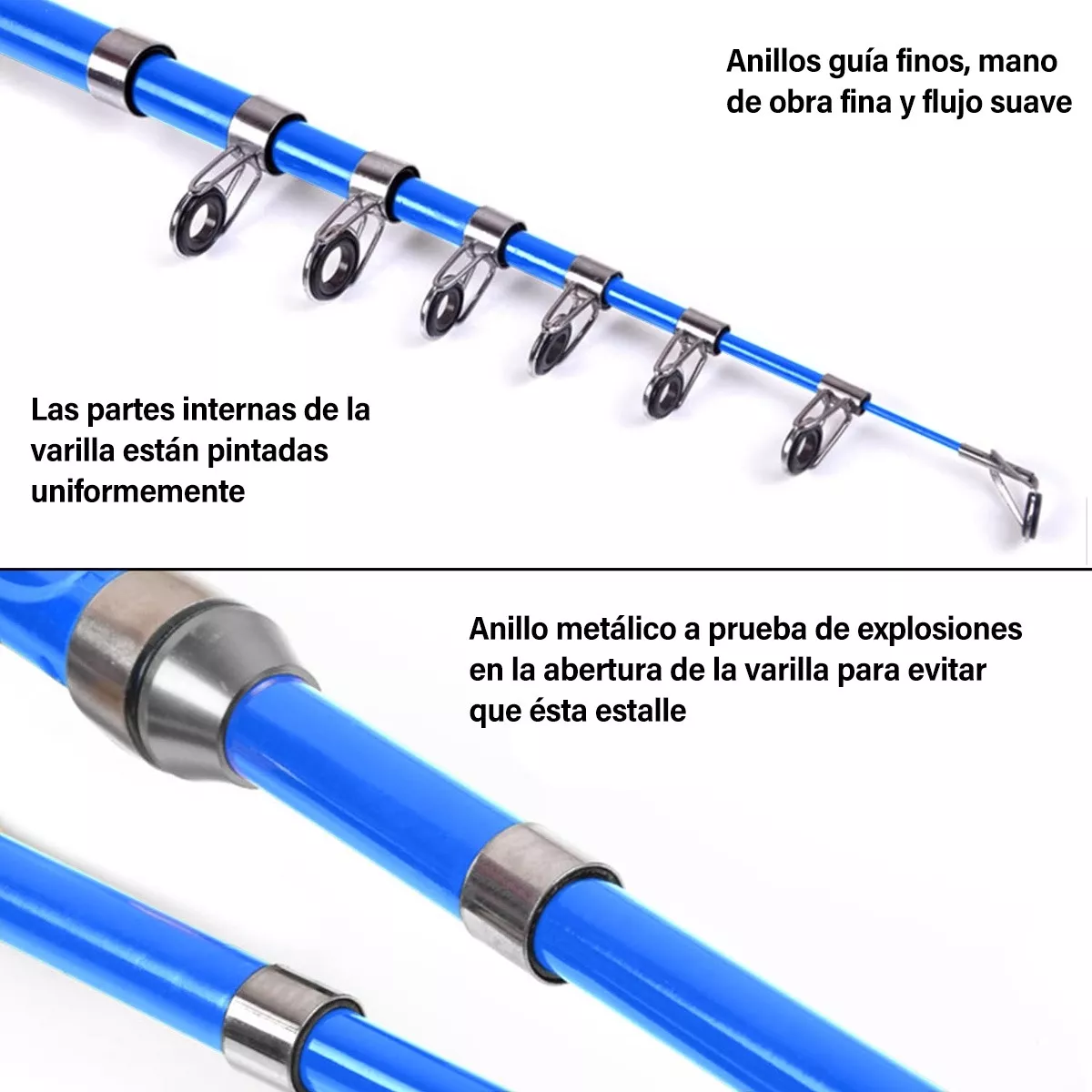 Juego De Caña De Pescar Telescópica Y Carrete De 1,8 M Azul