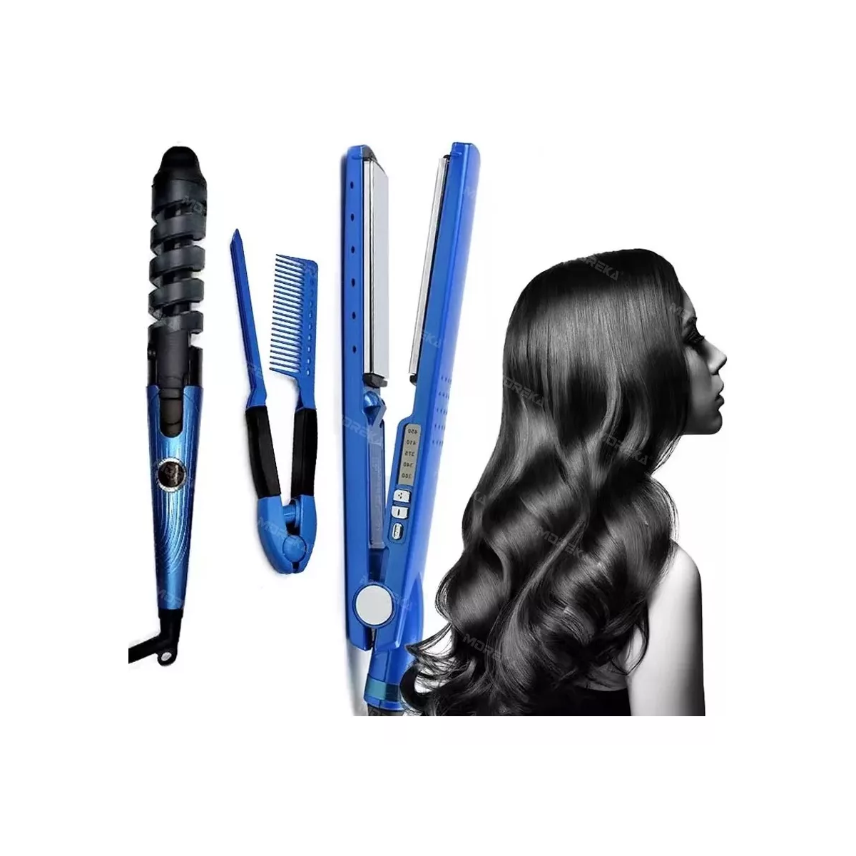 Kit De Plancha Alaciadora 450 tenaza Rizadora Cabello Pelo