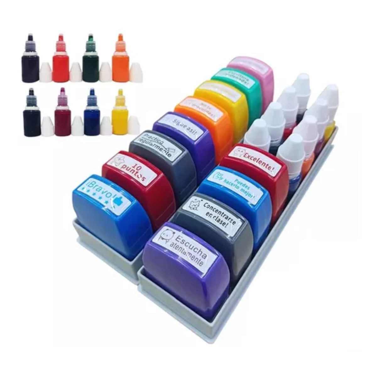 Sellos Maestros Escolares Personalizados Español 12 Pcs Colores