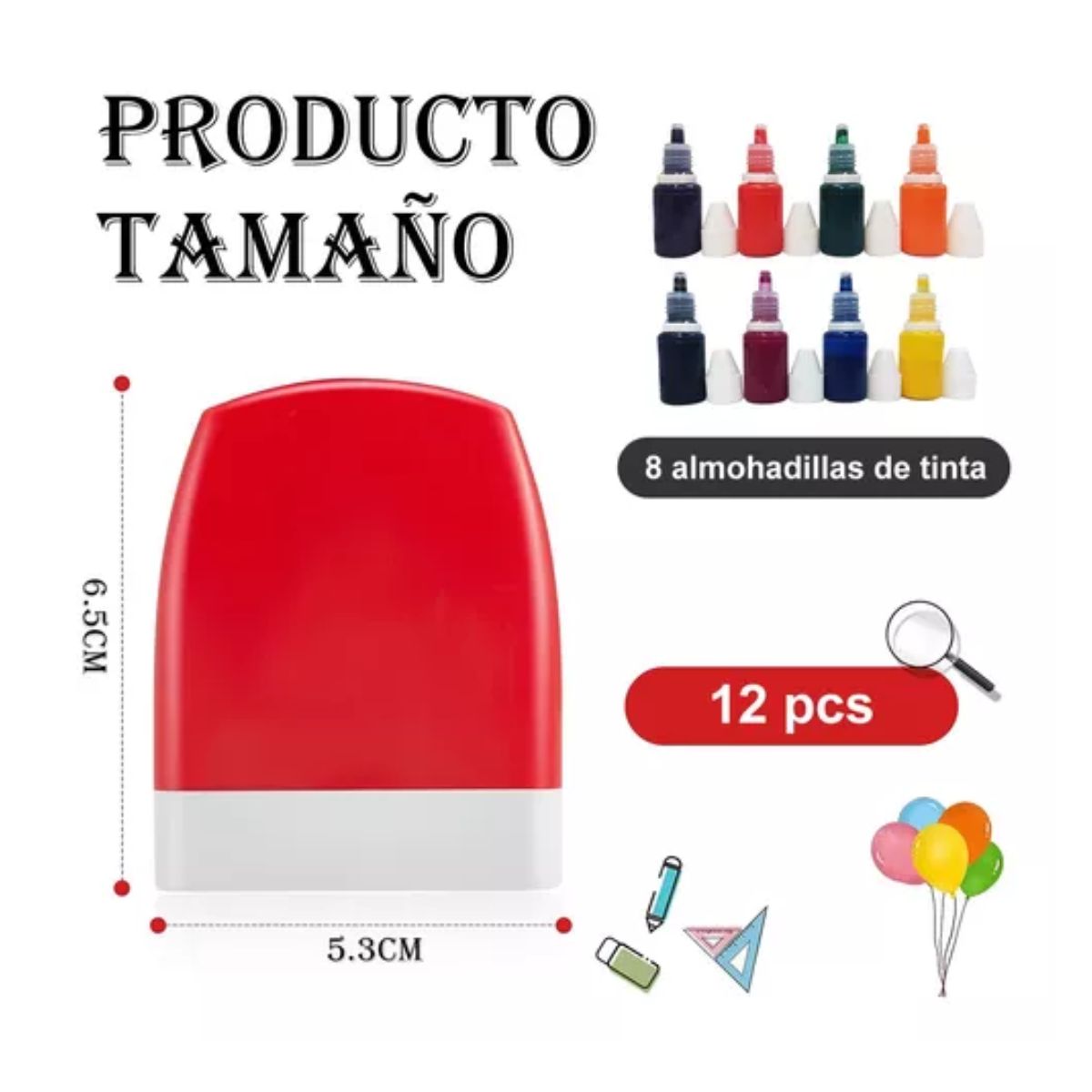 Sellos Maestros Escolares Personalizados Español 12 Pcs Colores