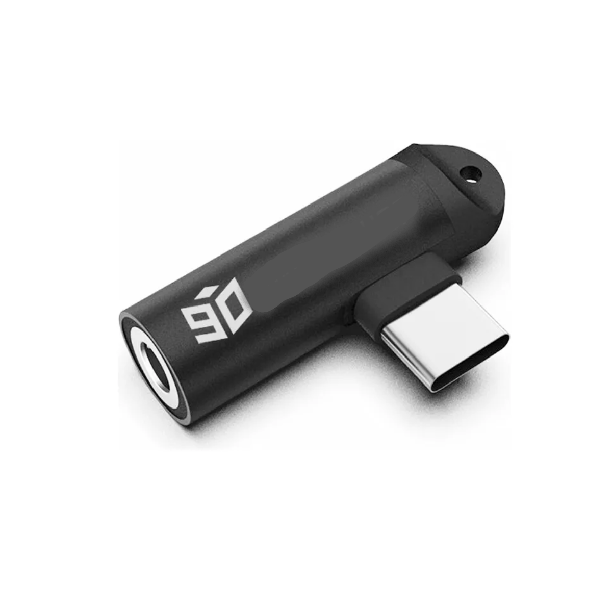 Adaptador Usb C A Jack 3.5 Audifonos 90 Grados Para Samsung Negro