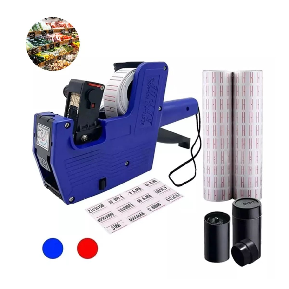 Etiquetadora De Precios Manual De 8 Digitos Y 10000 Etiqueta azul