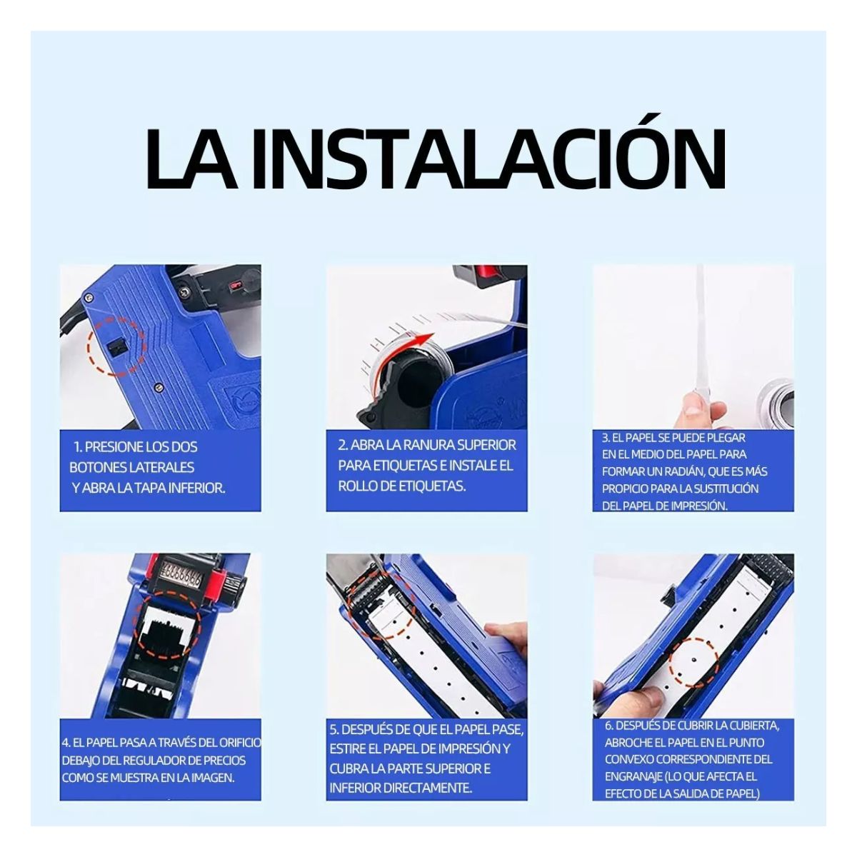 Etiquetadora De Precios Manual De 8 Digitos Y 10000 Etiqueta azul
