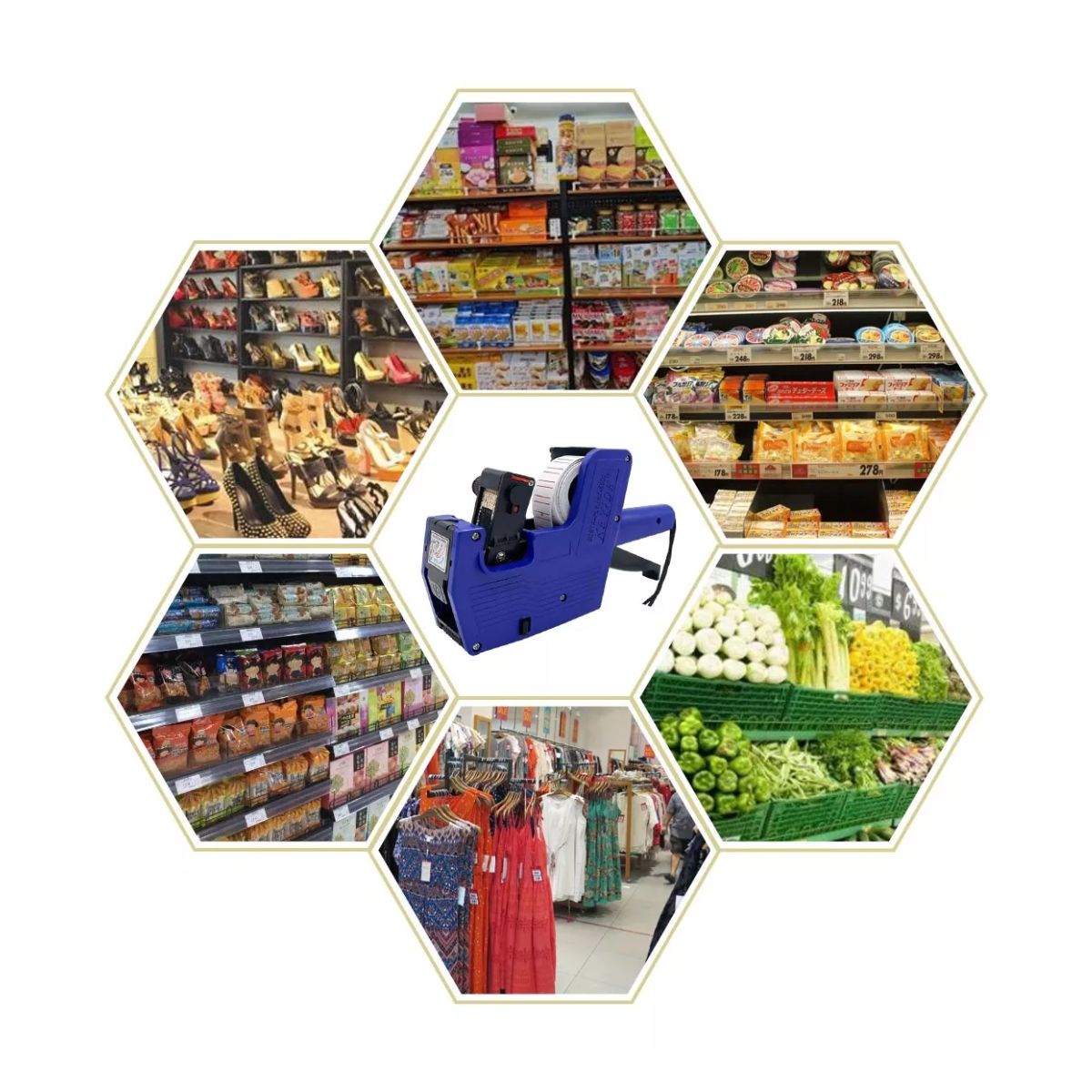 Etiquetadora De Precios Manual De 8 Digitos Y 10000 Etiqueta azul