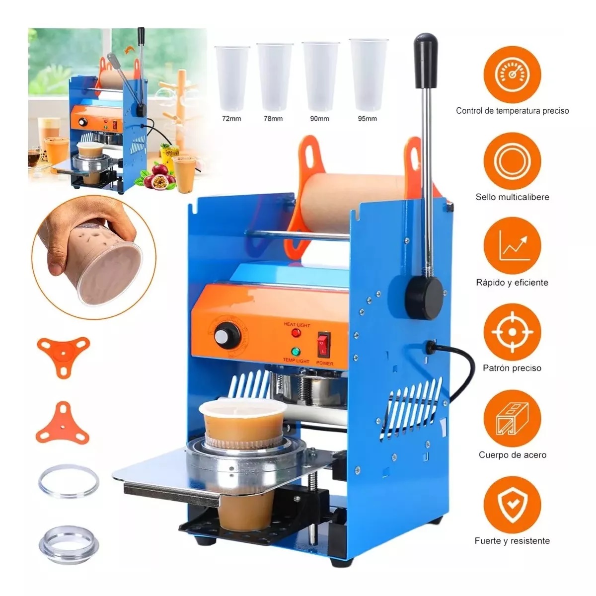 Máquina De Sellado Manual De Vasos Con Control Temperatura