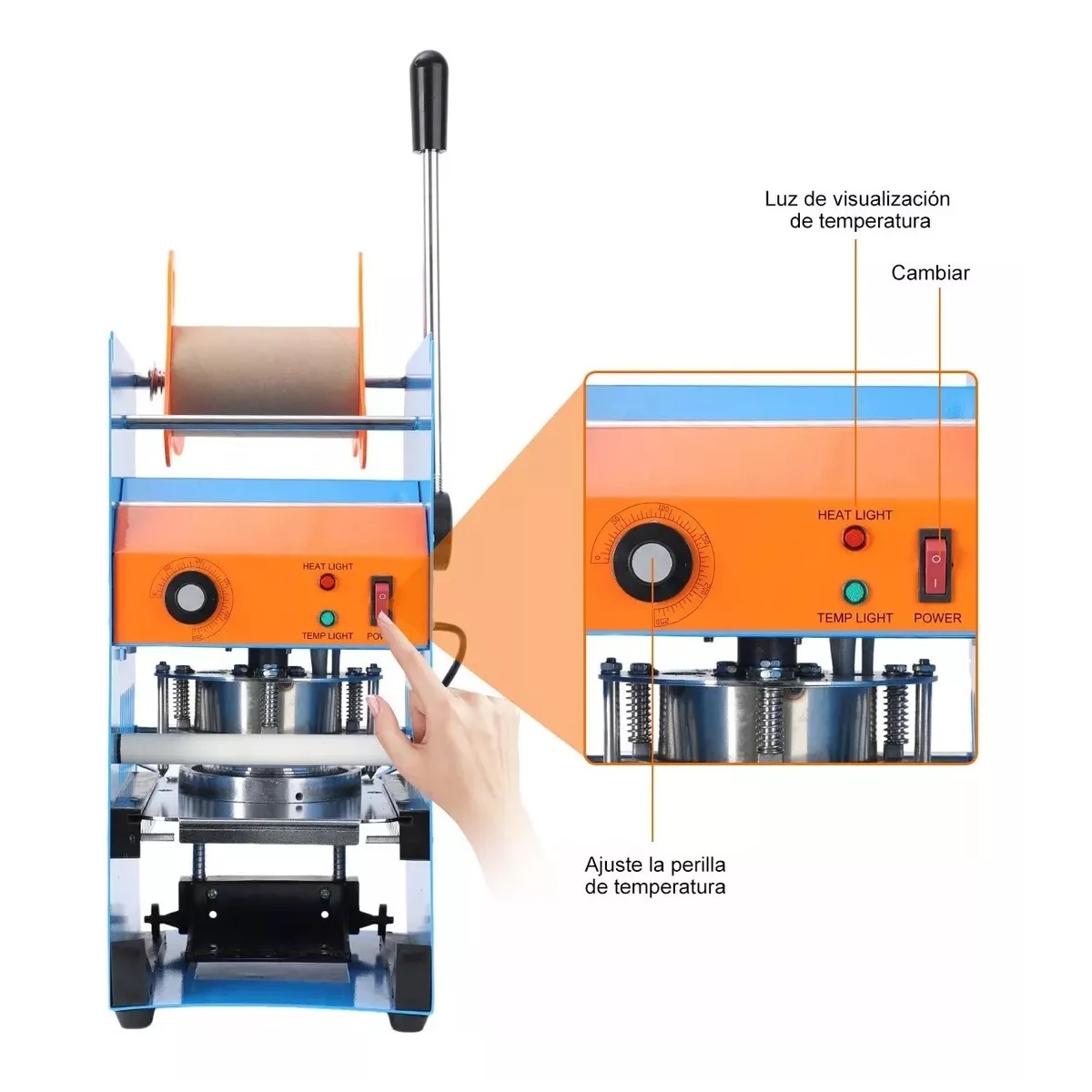 Máquina De Sellado Manual De Vasos Con Control Temperatura