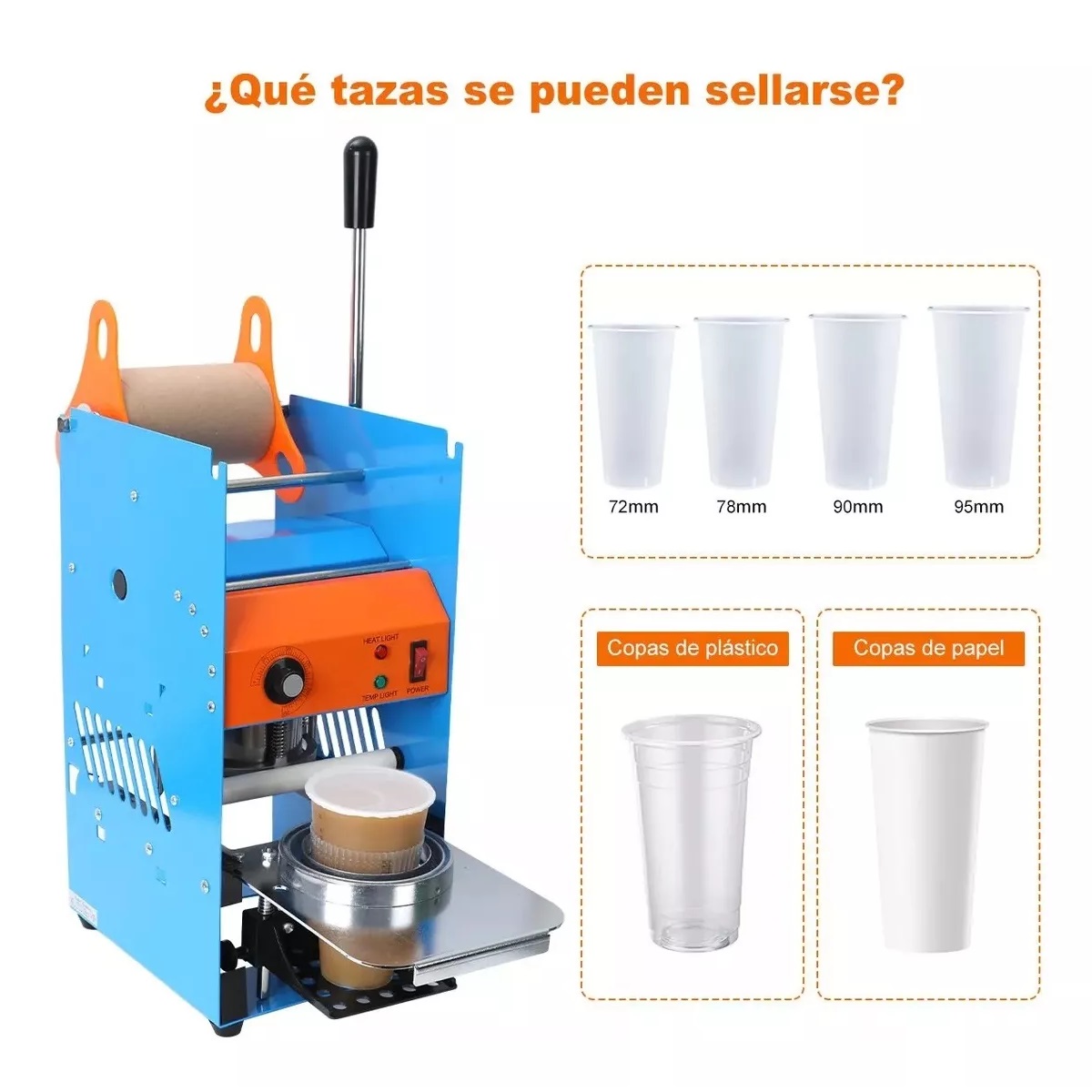 Máquina De Sellado Manual De Vasos Con Control Temperatura